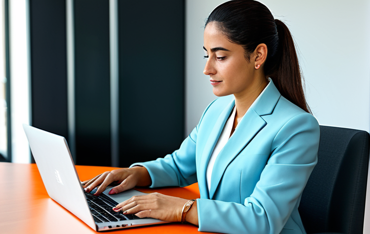 **
"A successful Latina businesswoman in a professional, modest business suit, working on a laptop in a bright, modern office in Madrid. Natural light, perfect anatomy, well-formed hands, appropriate attire. Safe for work, family-friendly, professional photography, high quality, correct proportions."
**