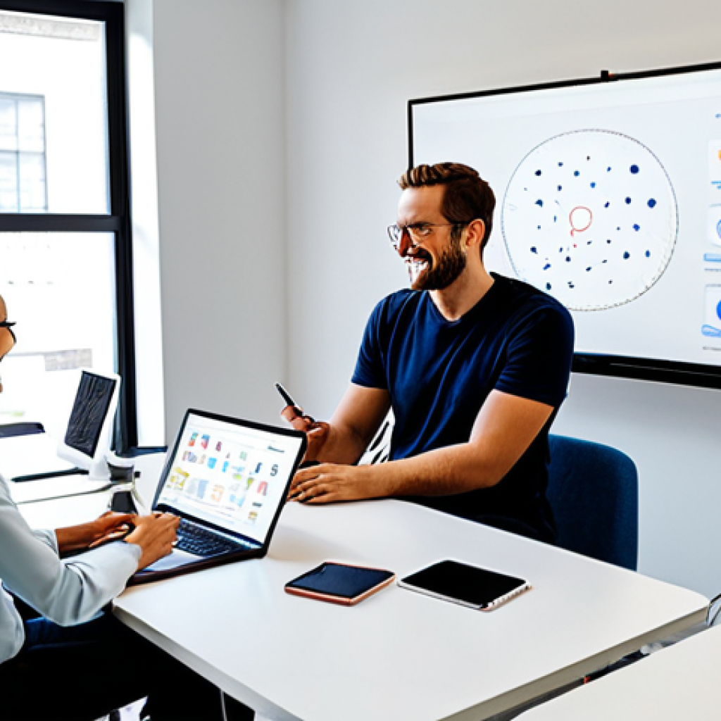 인지능력 증강을 위한 협업 플랫폼 - Collaborative Digital Workspace**
"A diverse team of professionals collaborating on a virtual proje...