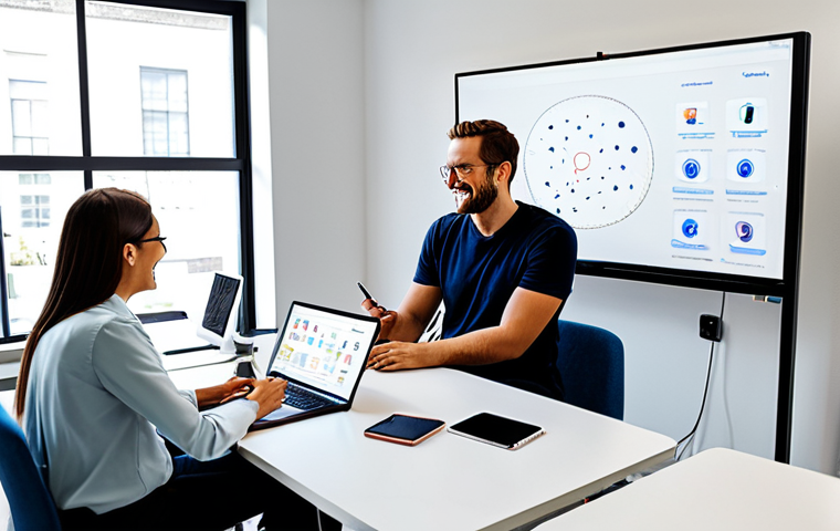 인지능력 증강을 위한 협업 플랫폼 - Collaborative Digital Workspace**
"A diverse team of professionals collaborating on a virtual proje...