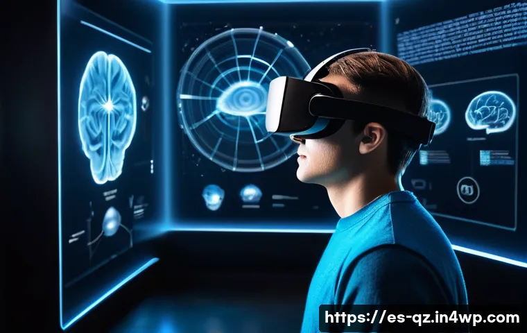 인지능력 증강을 위한 인터랙티브 학습 - **Prompt 1: Immersive VR/AR Learning Expedition**
"A young adult, wearing a sleek, modern virtua...