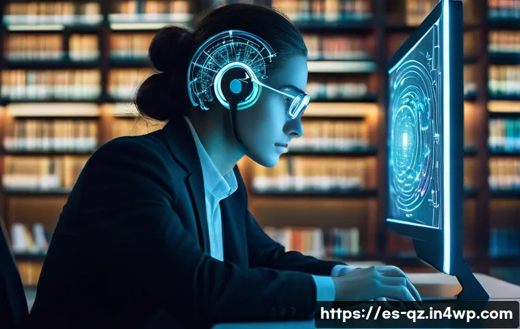 기술 기반 인지능력 증강의 장단점 - **Prompt 1: Cognitive Enhancement and Human-Machine Synergy**
"A highly focused young adult, per...