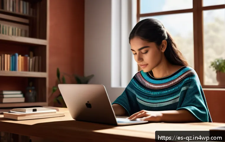 AI 기술과 인지능력 증강의 시너지 효과 - A futuristic study environment showing a young adult Hispanic woman using a virtual assistant device...