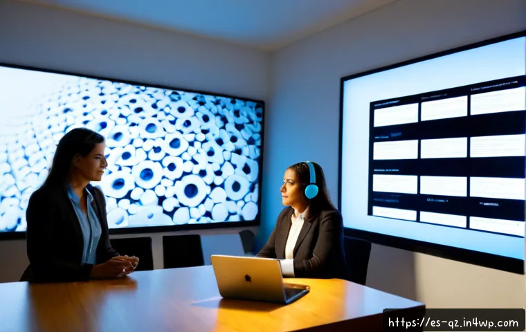 Home 17 인지능력 증강 기술 관련 주요 기업 분석 - Photorealistic modern technology research office in Madrid, diverse Spanish and Latin American busin...